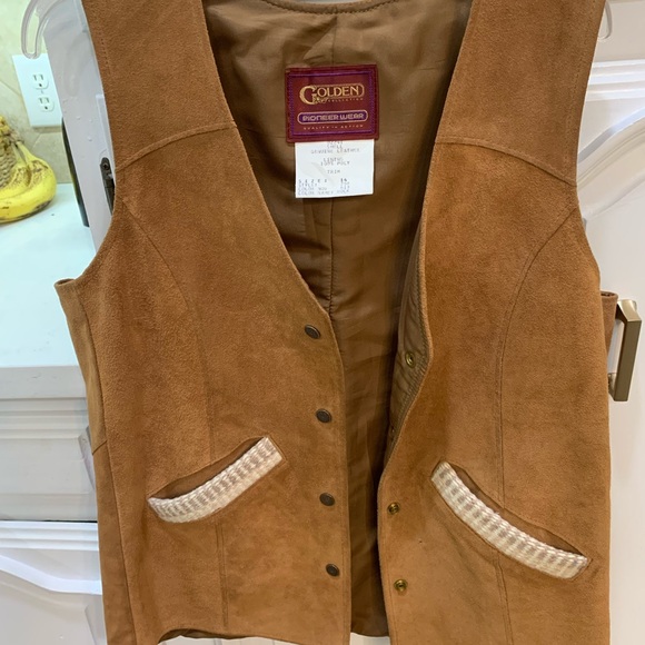 Golden Collection Premier Wear Jackets & Blazers - Vtge Gold Cole VEI Cerem Leather Mx Blnkt Vest 14
